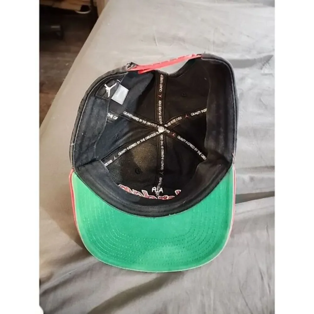 Air Jordan Baseball Cap Snapback‎ Hat Men OSFM Black Red Script Logo MJ Michael